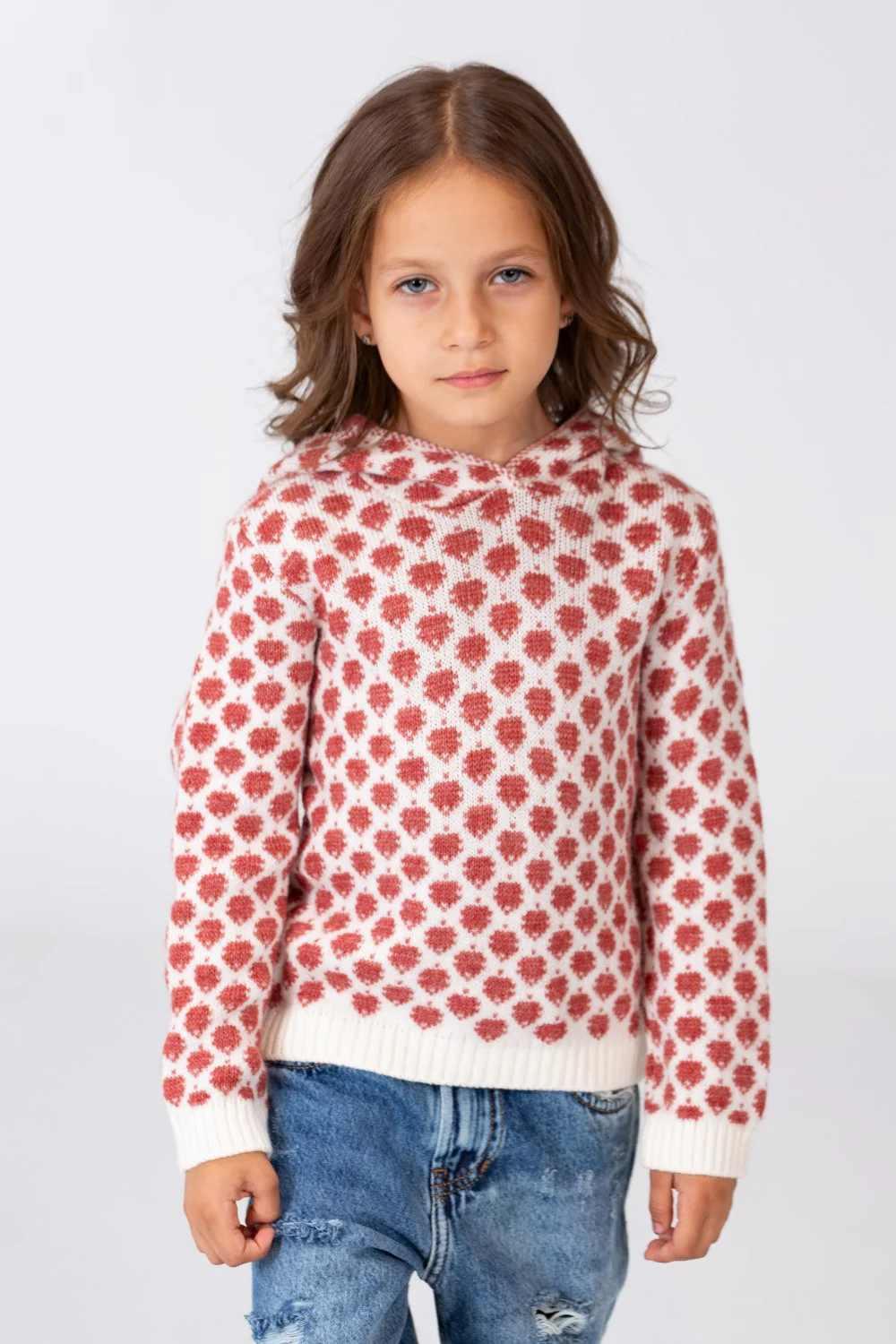 Girl's Hooded Round Neck Pullover With Comfortable Winter Material - Image 7