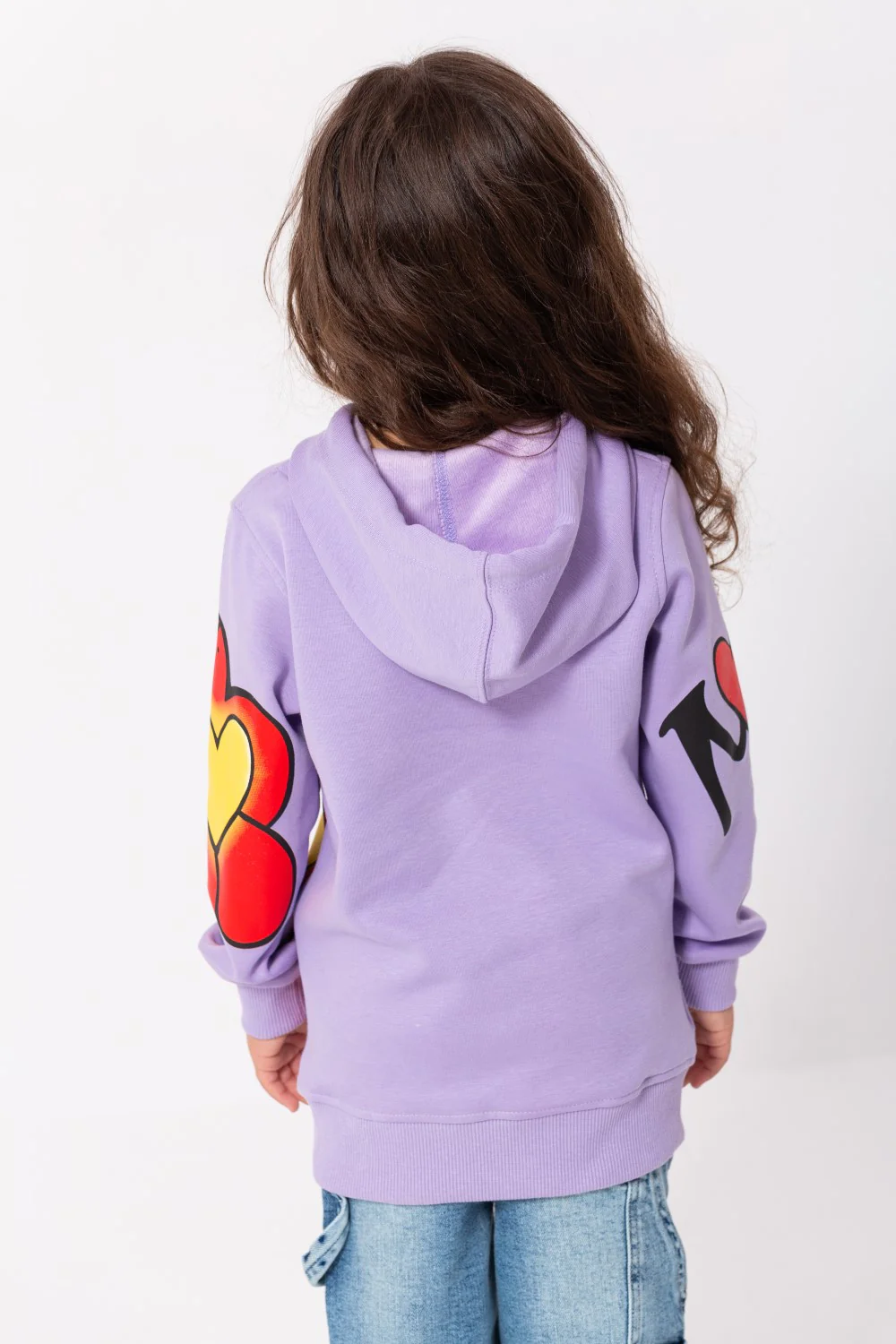 Girl's Hoodie Long Sleeves Front & Sleeves Printed Padded Sweatshirt - Image 5