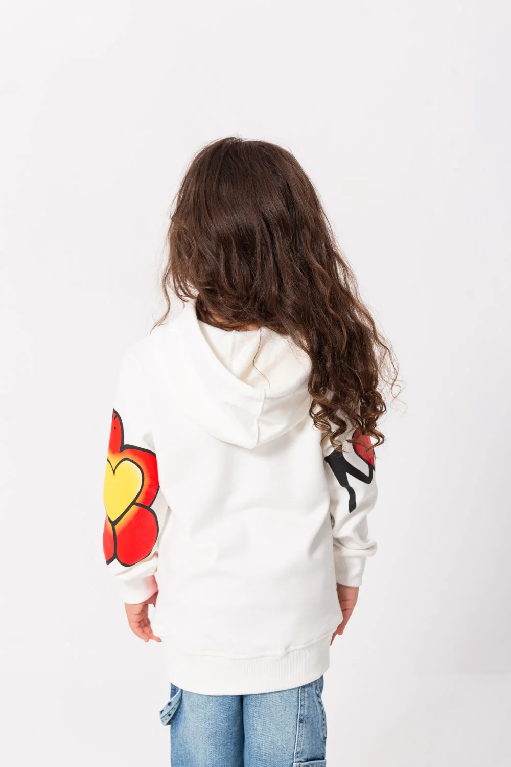 Girl's Hoodie Long Sleeves Front & Sleeves Printed Padded Sweatshirt - Image 8