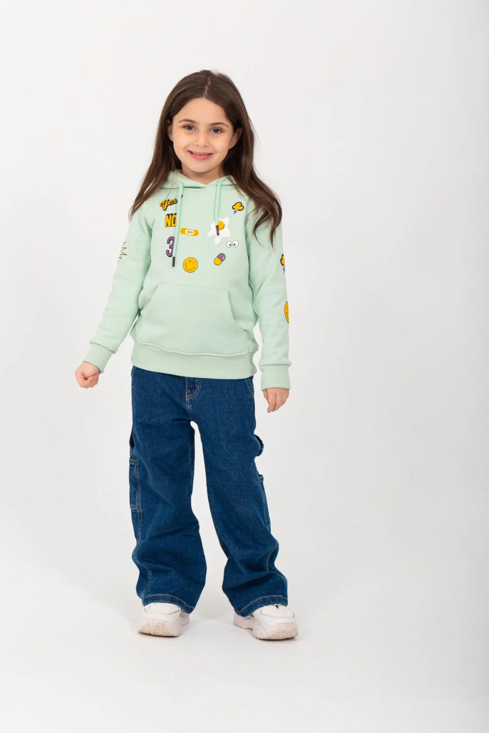 Girl's Hoodie Padded Front Printed Hooded Sweatshirt - Image 4