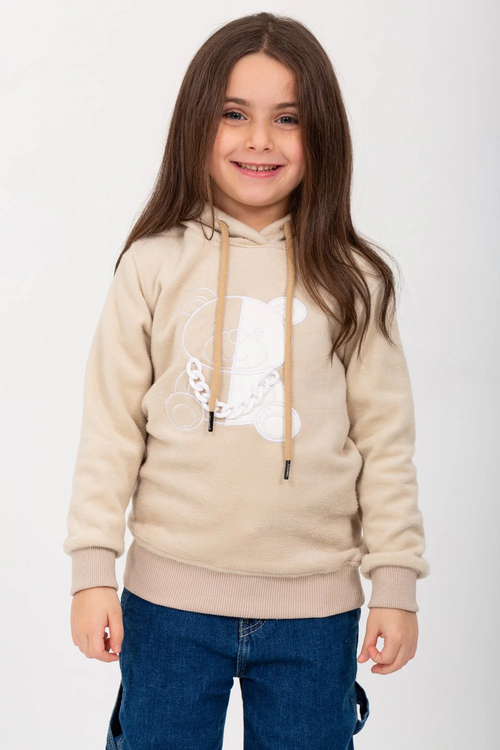 Girls Hoodie Padded Front Printed Hooded Sweatshirt - Image 3