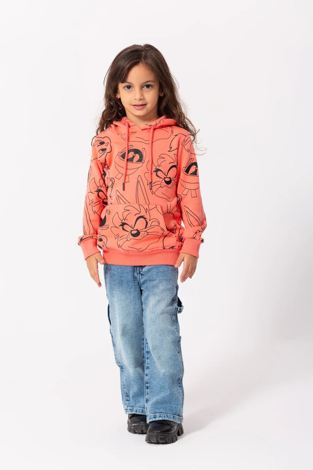 Girl's Hoodie Padded With Unqiue Modern Pattern Hooded Sweatshirt