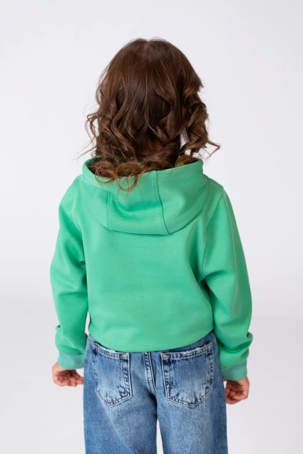 Girl's Hoodie Sweatshirt With Front Print In Breathable Melton Material - Image 5