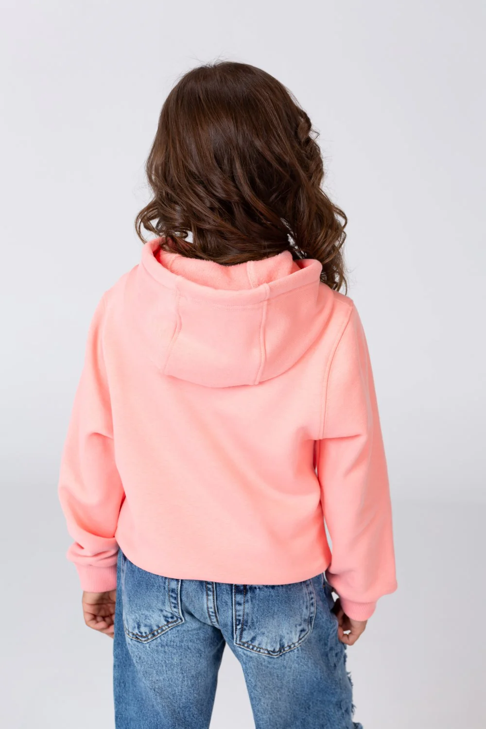 Girl's Hoodie Sweatshirt With Front Print Made Of Melton With A Breathable Material - Image 5
