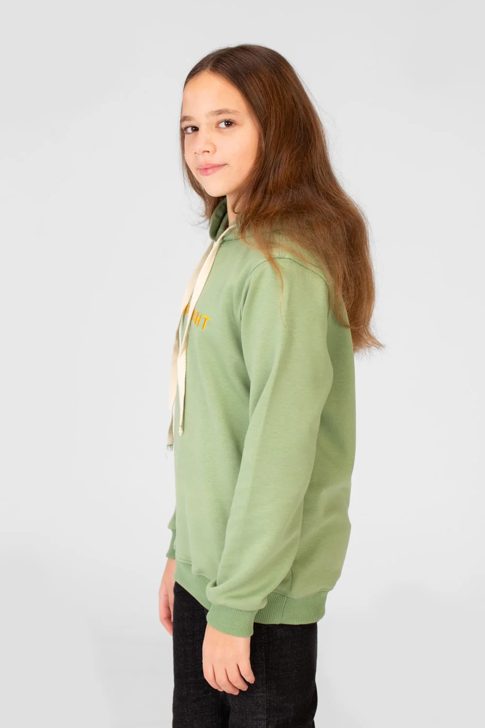 Girl's Hoodie Sweatshirt With Text Print And Long Sleeves - Image 11