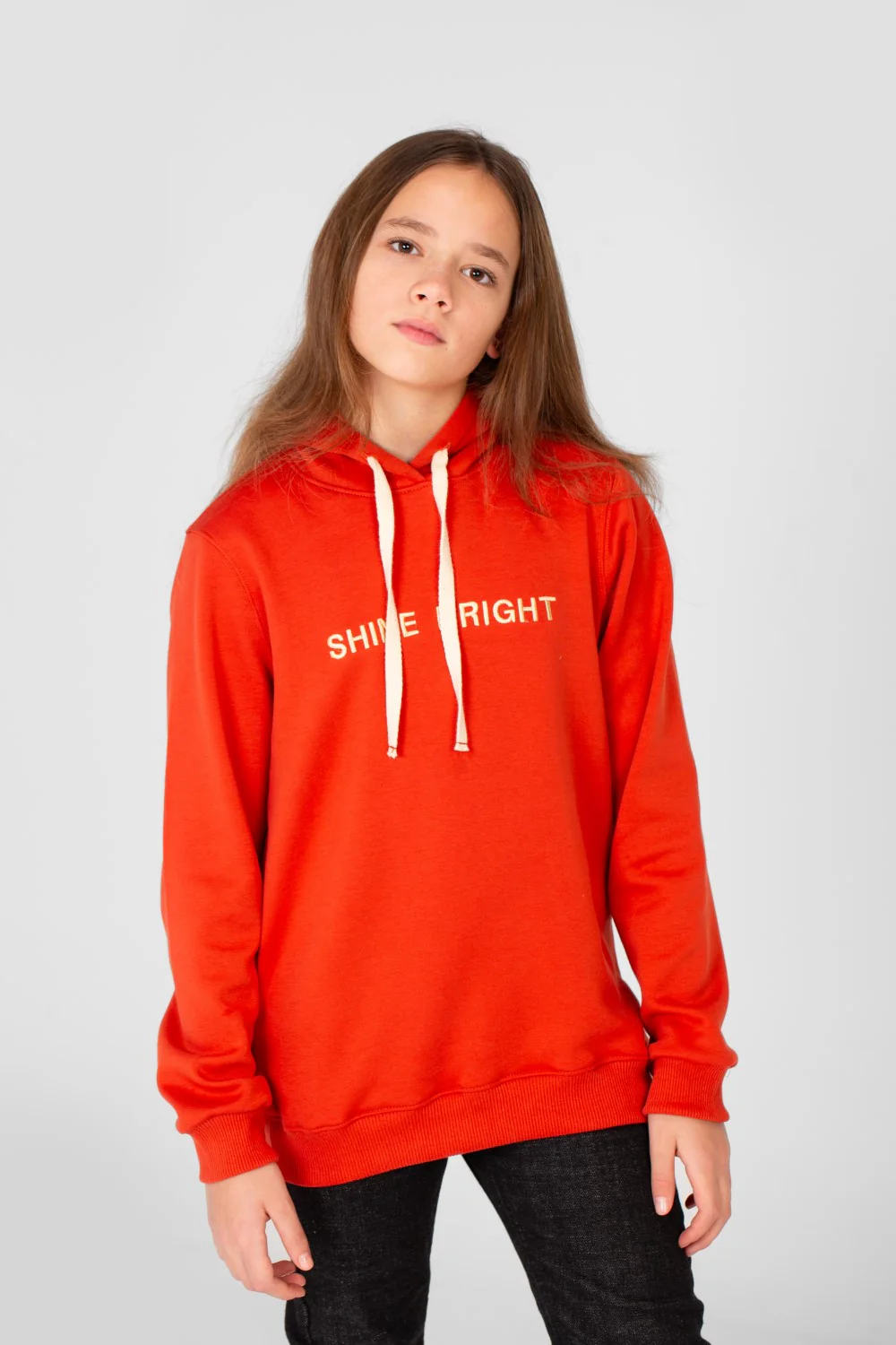 Girl's Hoodie Sweatshirt With Text Print And Long Sleeves - Image 13
