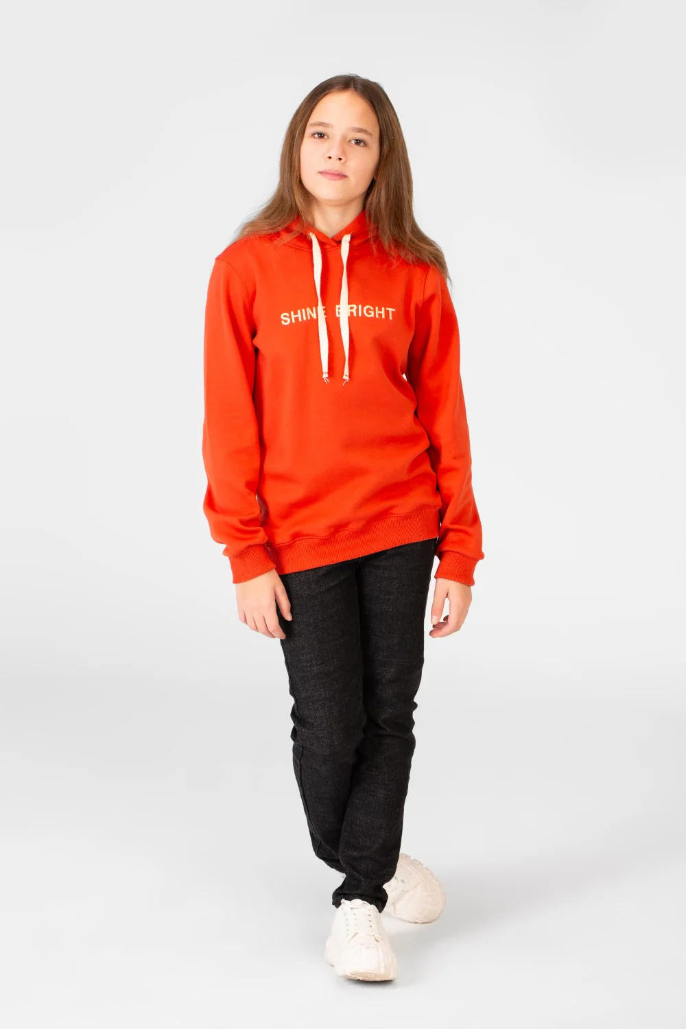 Girl's Hoodie Sweatshirt With Text Print And Long Sleeves - Image 16