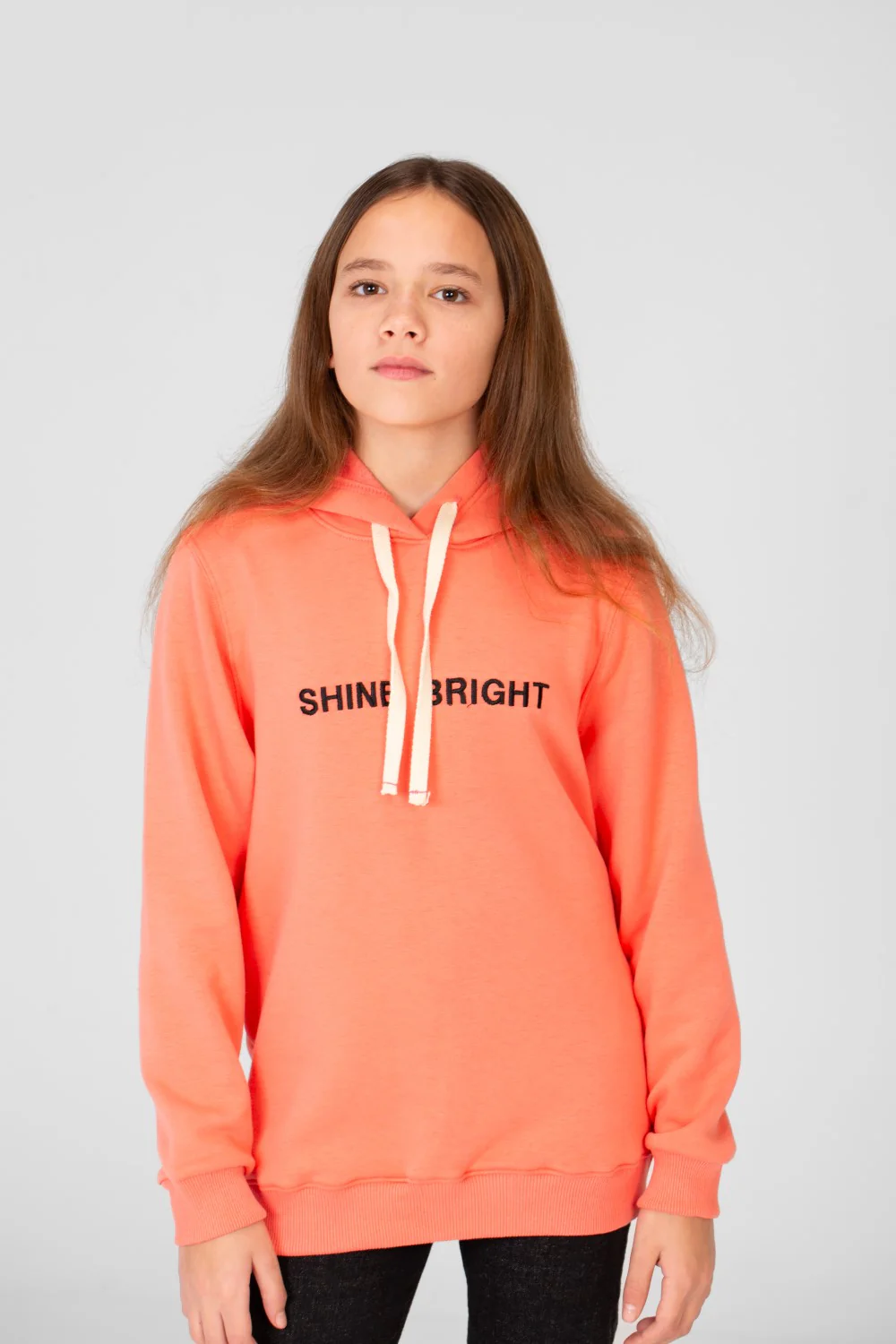 Girl's Hoodie Sweatshirt With Text Print And Long Sleeves - Image 17