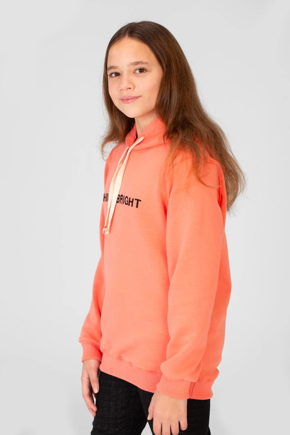Girl's Hoodie Sweatshirt With Text Print And Long Sleeves - Image 19
