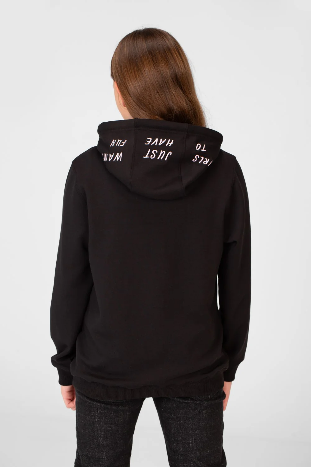Girl's Hoodie Sweatshirt With Text Print And Long Sleeves - Image 2