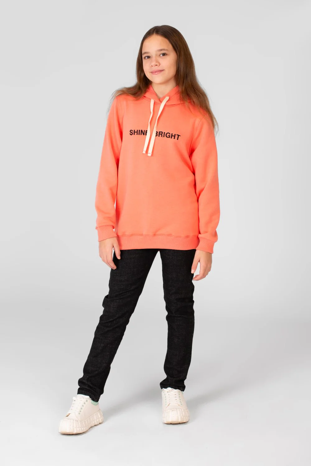 Girl's Hoodie Sweatshirt With Text Print And Long Sleeves - Image 20