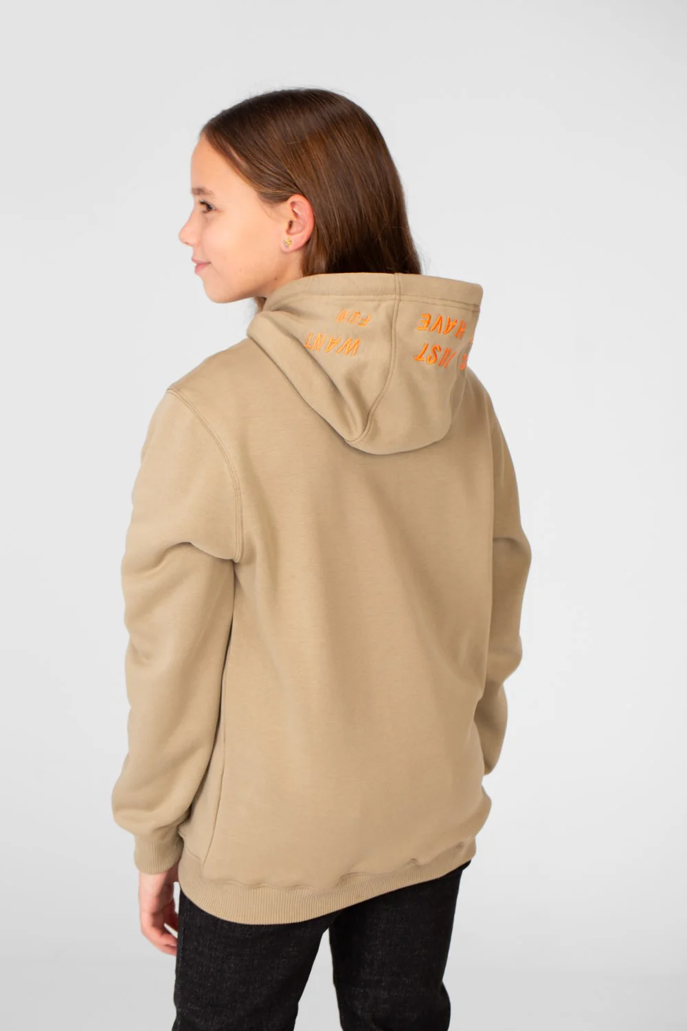 Girl's Hoodie Sweatshirt With Text Print And Long Sleeves - Image 22