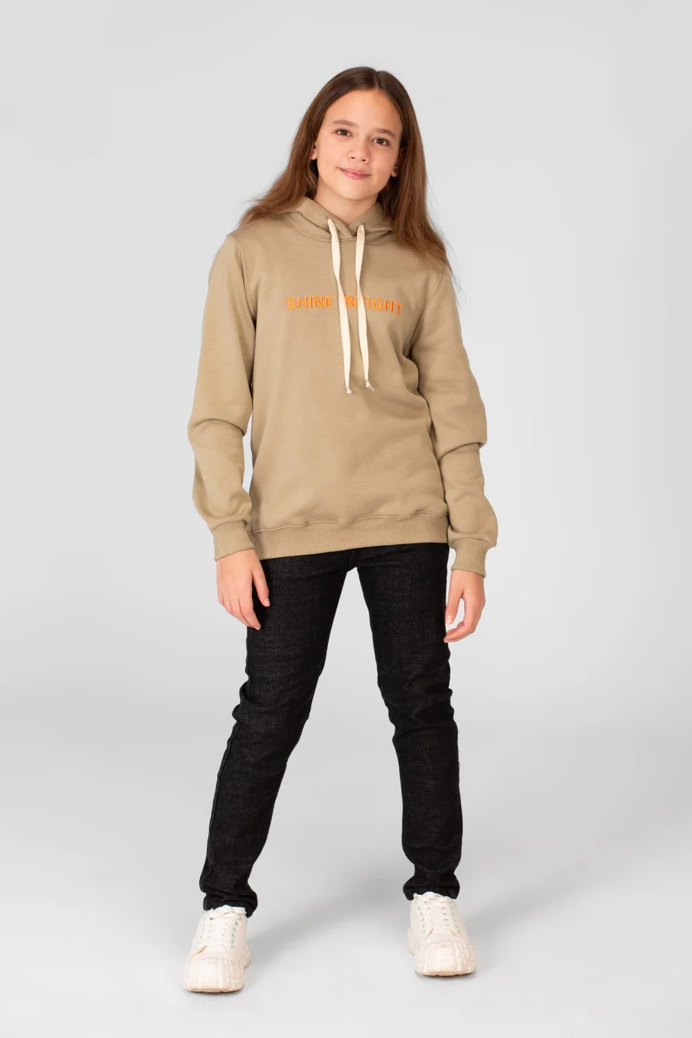 Girl's Hoodie Sweatshirt With Text Print And Long Sleeves - Image 24