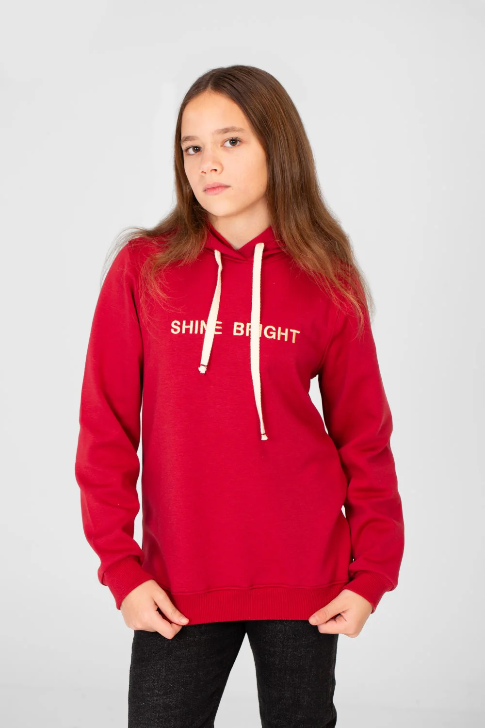 Girl's Hoodie Sweatshirt With Text Print And Long Sleeves - Image 25