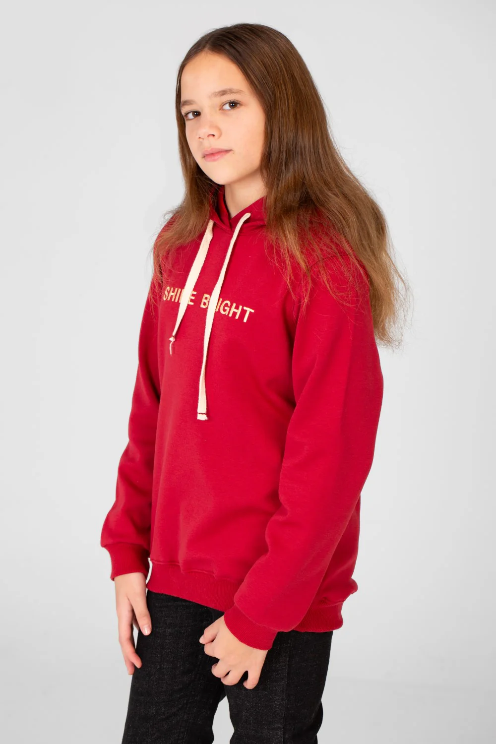Girl's Hoodie Sweatshirt With Text Print And Long Sleeves - Image 27