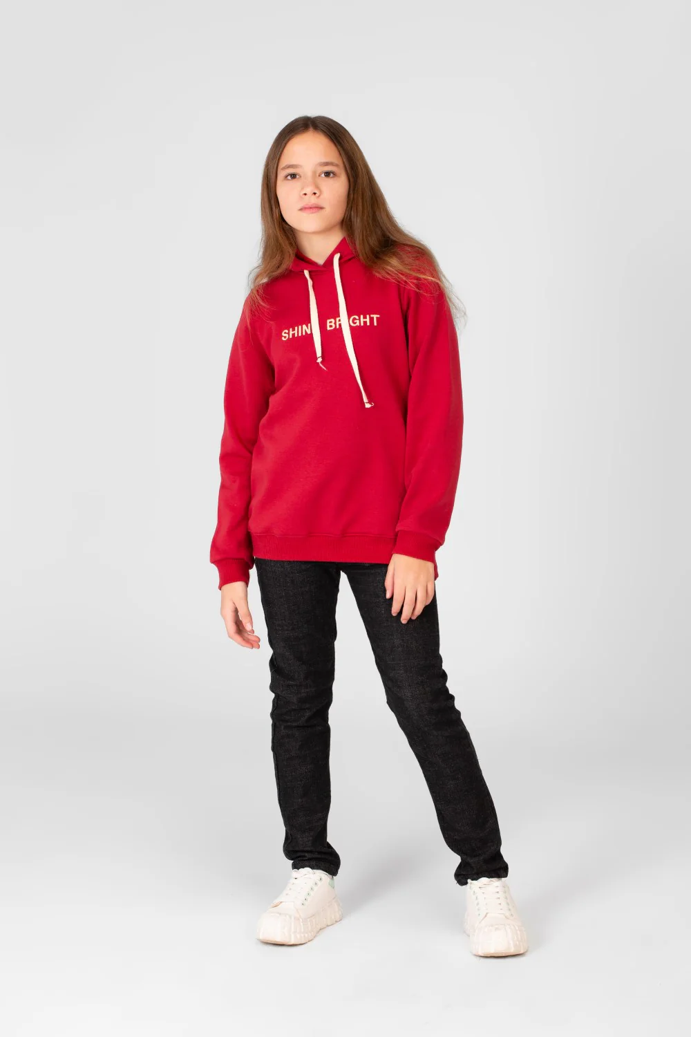 Girl's Hoodie Sweatshirt With Text Print And Long Sleeves - Image 28