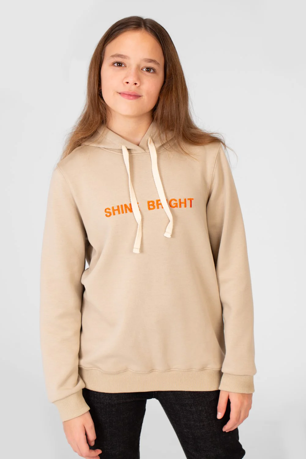 Girl's Hoodie Sweatshirt With Text Print And Long Sleeves - Image 5