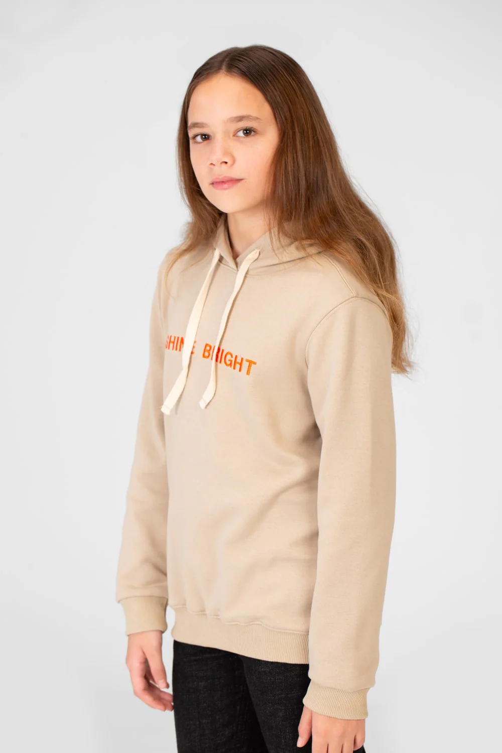 Girl's Hoodie Sweatshirt With Text Print And Long Sleeves - Image 7