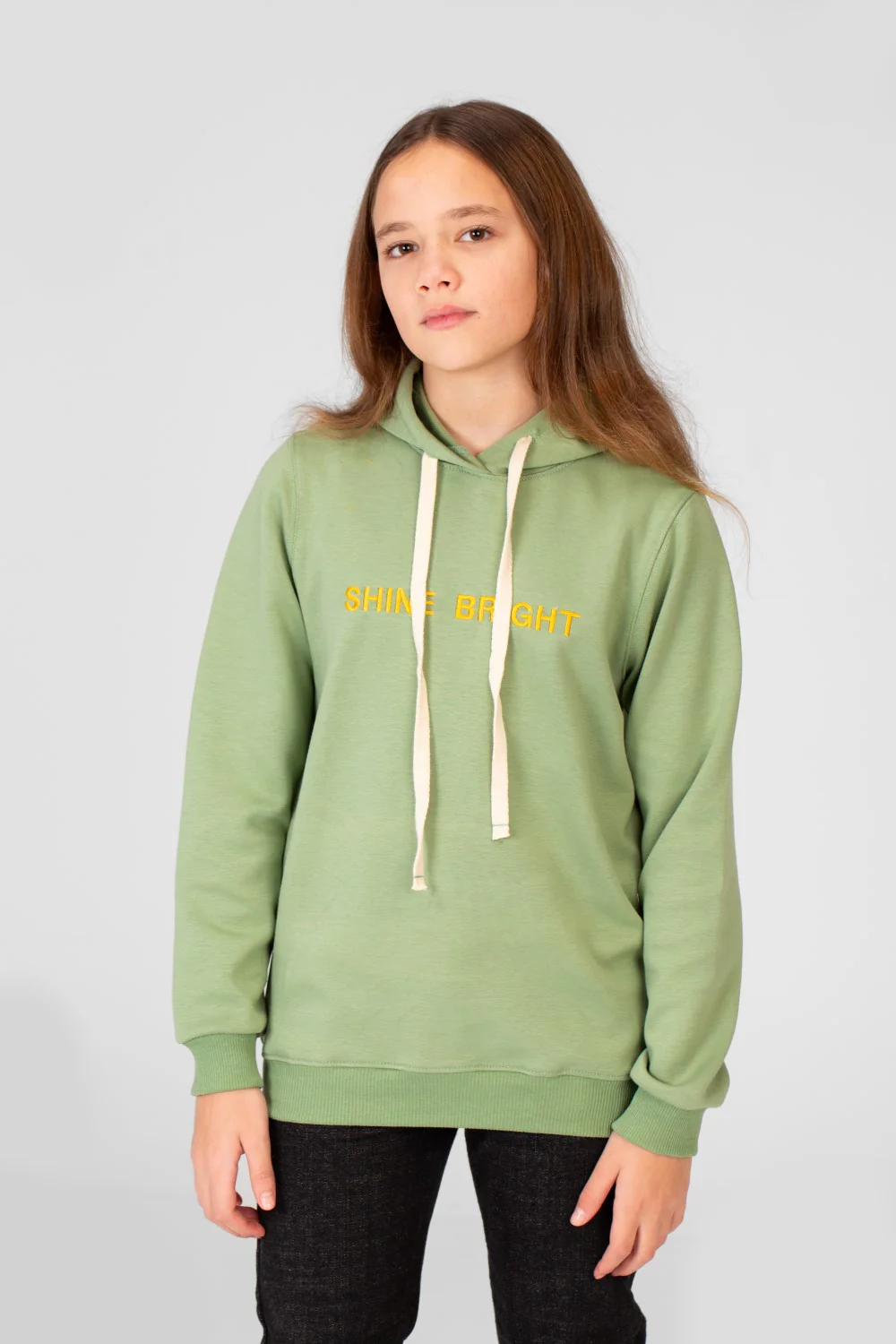 Girl's Hoodie Sweatshirt With Text Print And Long Sleeves - Image 9