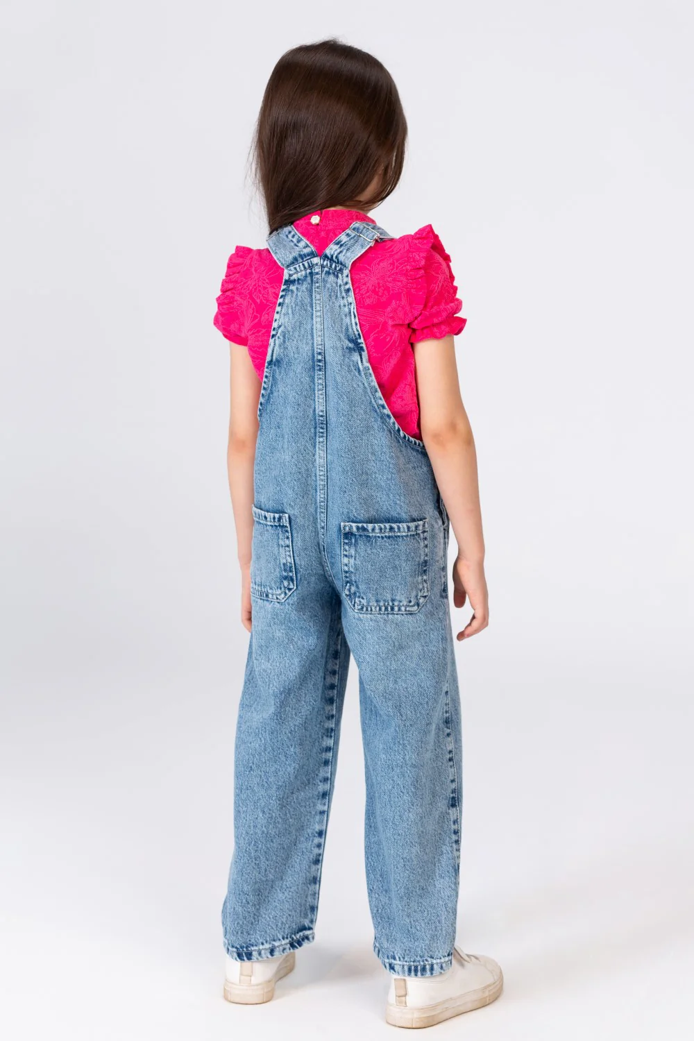 Girls Jeans Salopette With A Front Pocket And Distinctive Details - Image 5