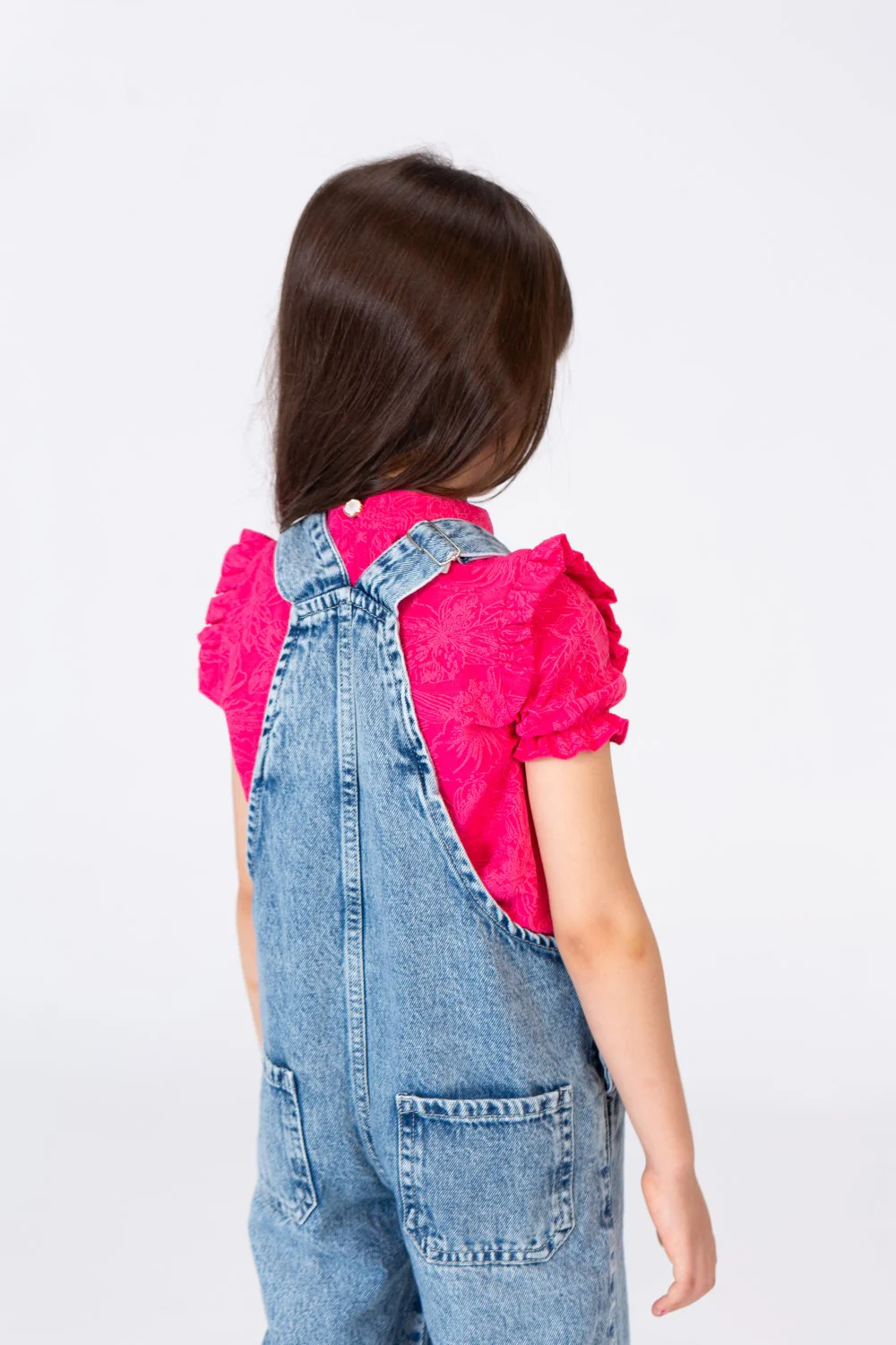 Girls Jeans Salopette With A Front Pocket And Distinctive Details - Image 6