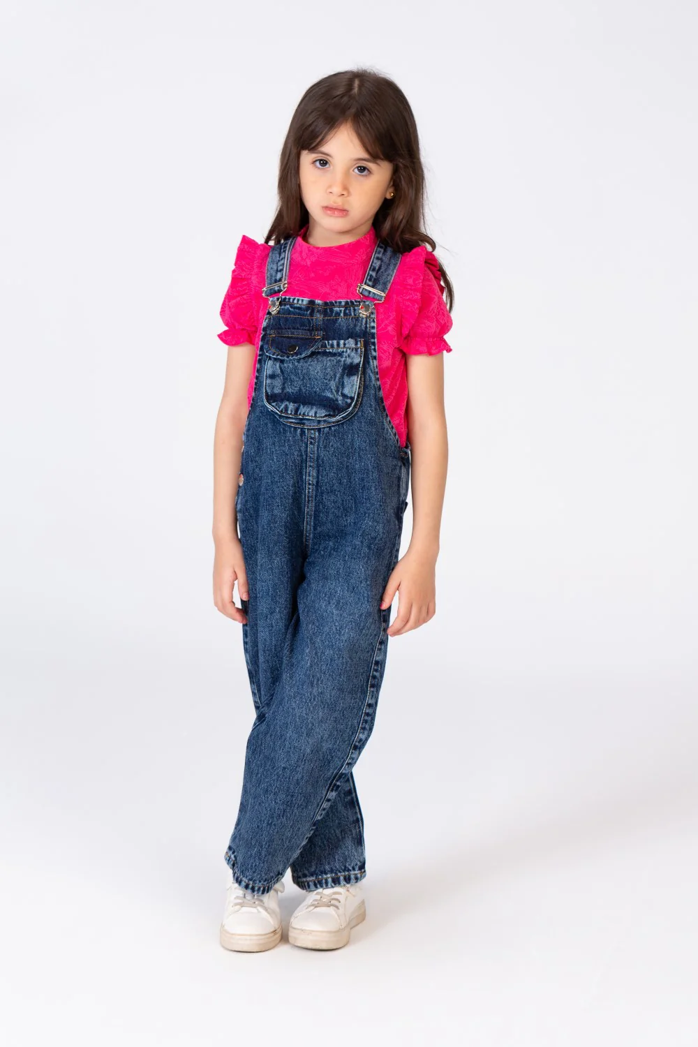 Girls Jeans Salopette With A Front Pocket And Distinctive Details - Image 8