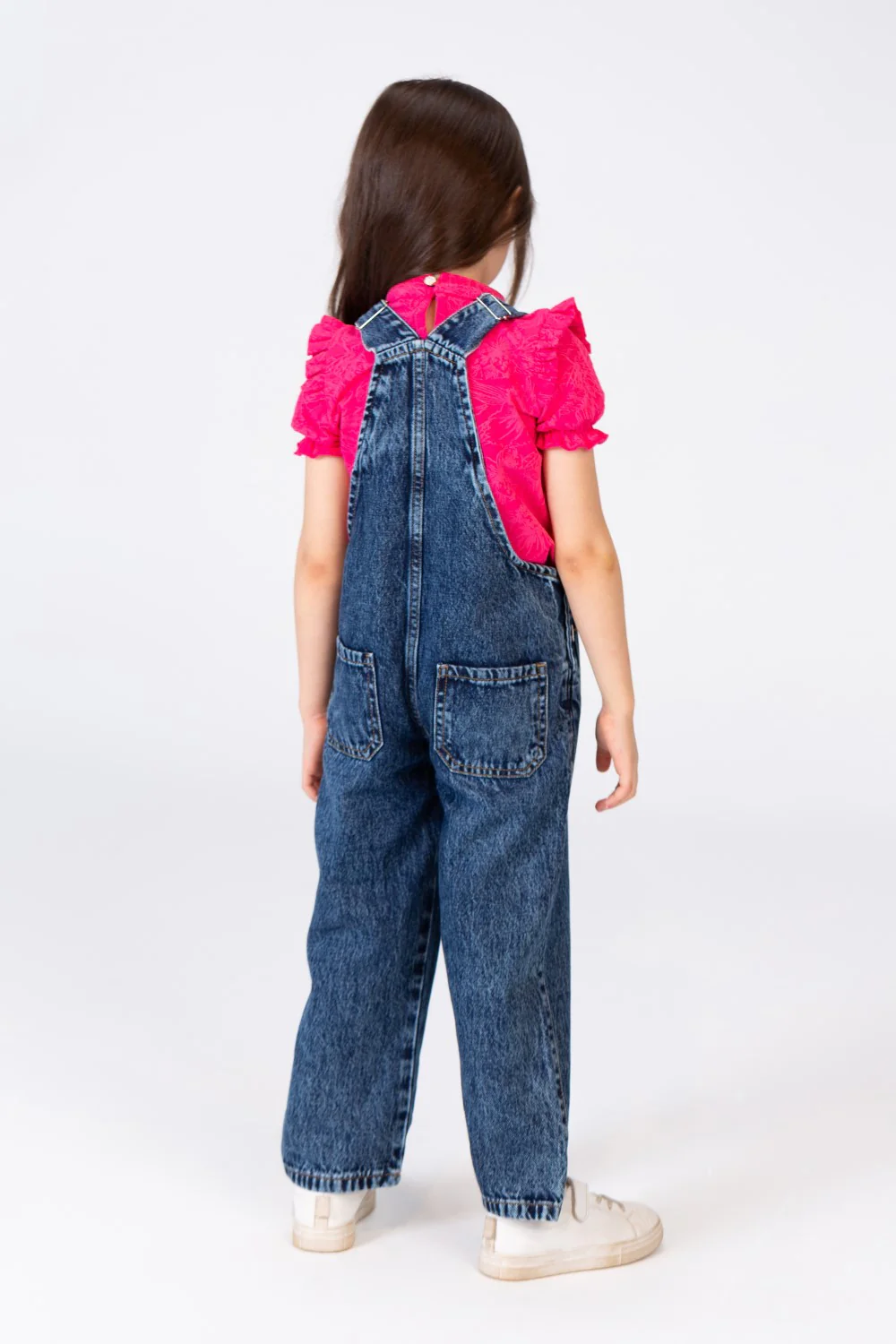 Girls Jeans Salopette With A Front Pocket And Distinctive Details - Image 9