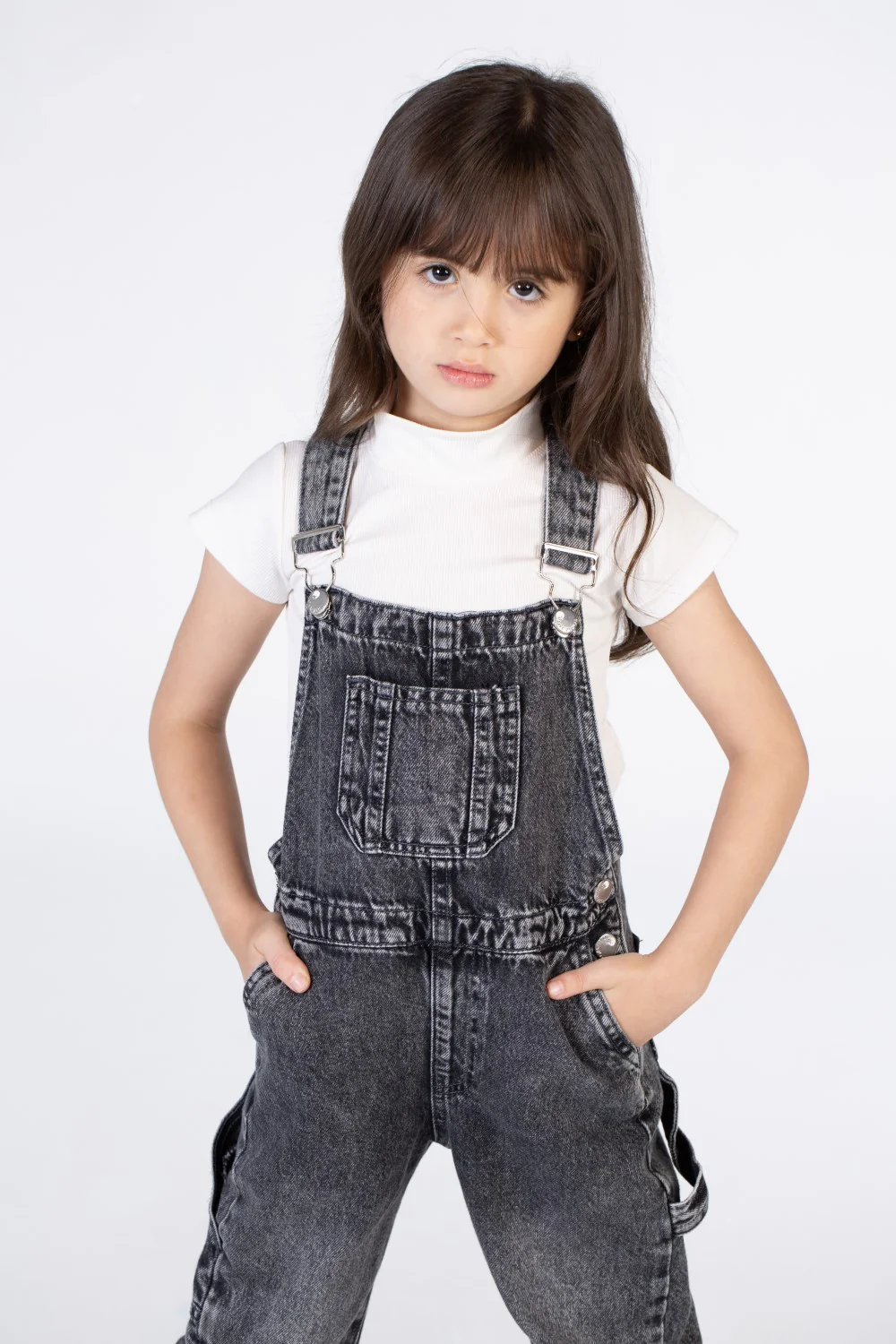 Girls jeans Slouchy Jumpsuit With A Front Pocket And A Unique Cut - Image 12
