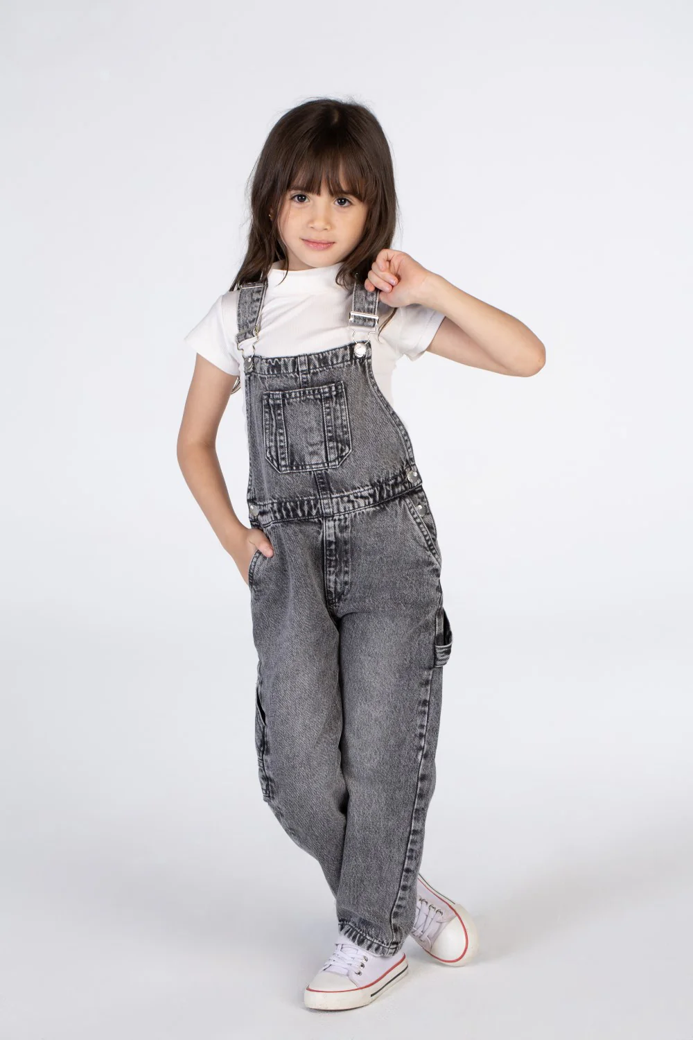 Girls jeans Slouchy Jumpsuit With A Front Pocket And A Unique Cut - Image 13
