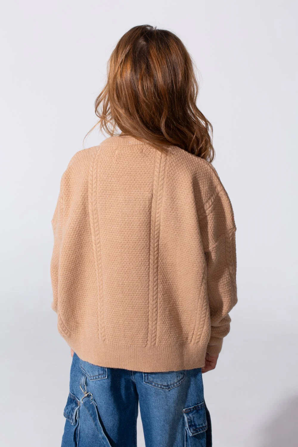 Girl's knitted Long Sleeves Round Neck Sweater Pullover - Image 6