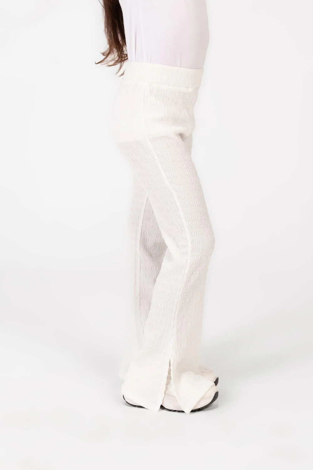 Girl's Linen Basic Pants With A Slit At The Bottom In Modern Design - Image 11