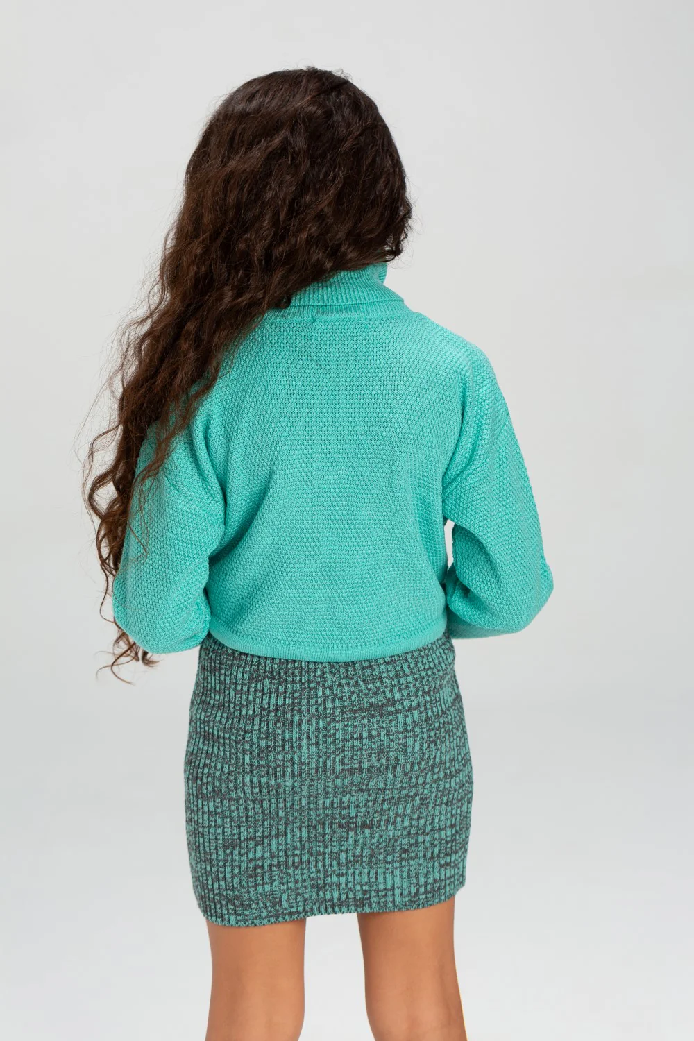 Girl's Long Sleeve High Neck Basic Regular Fit Long Style Outfit With Unqiue Design - Image 5