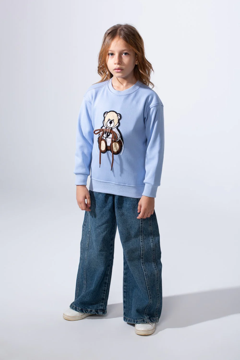 Girl's Long Sleeve Round Neck Slim Fit With Chest Print Casual Everyday Wear Comfy Sweatshirt - Image 3