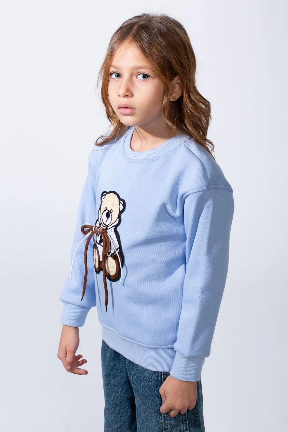 Girl's Long Sleeve Round Neck Slim Fit With Chest Print Casual Everyday Wear Comfy Sweatshirt - Image 4