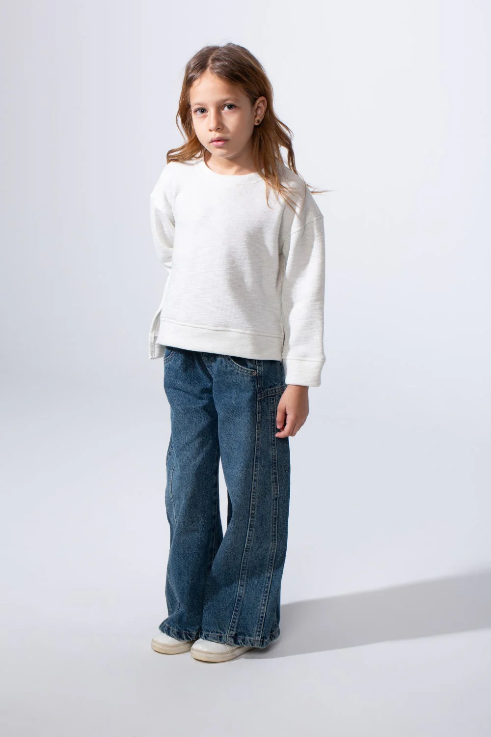 Girl's Long Sleeve Round Neckline Small Side Slits With Longer Back Than The Front Slim Fit Easy To Wear Daily Sweatshirt - Image 11