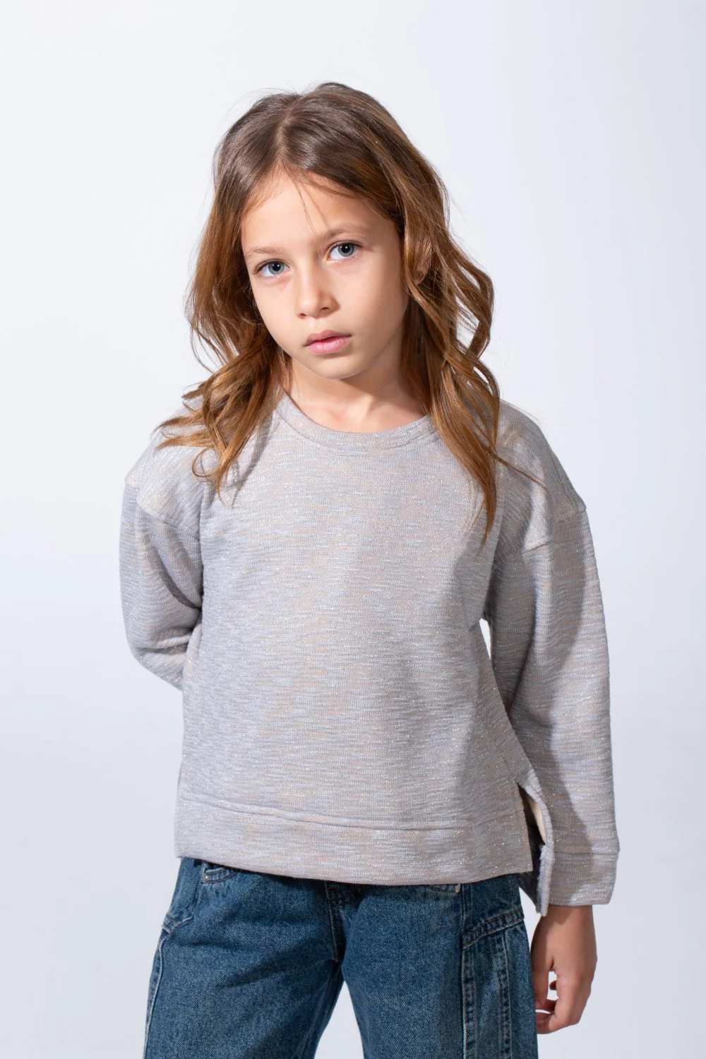 Girl's Long Sleeve Round Neckline Small Side Slits With Longer Back Than The Front Slim Fit Easy To Wear Daily Sweatshirt - Image 5
