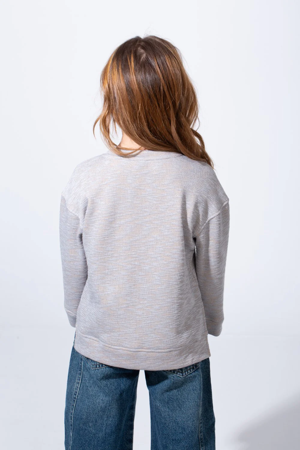 Girl's Long Sleeve Round Neckline Small Side Slits With Longer Back Than The Front Slim Fit Easy To Wear Daily Sweatshirt - Image 6