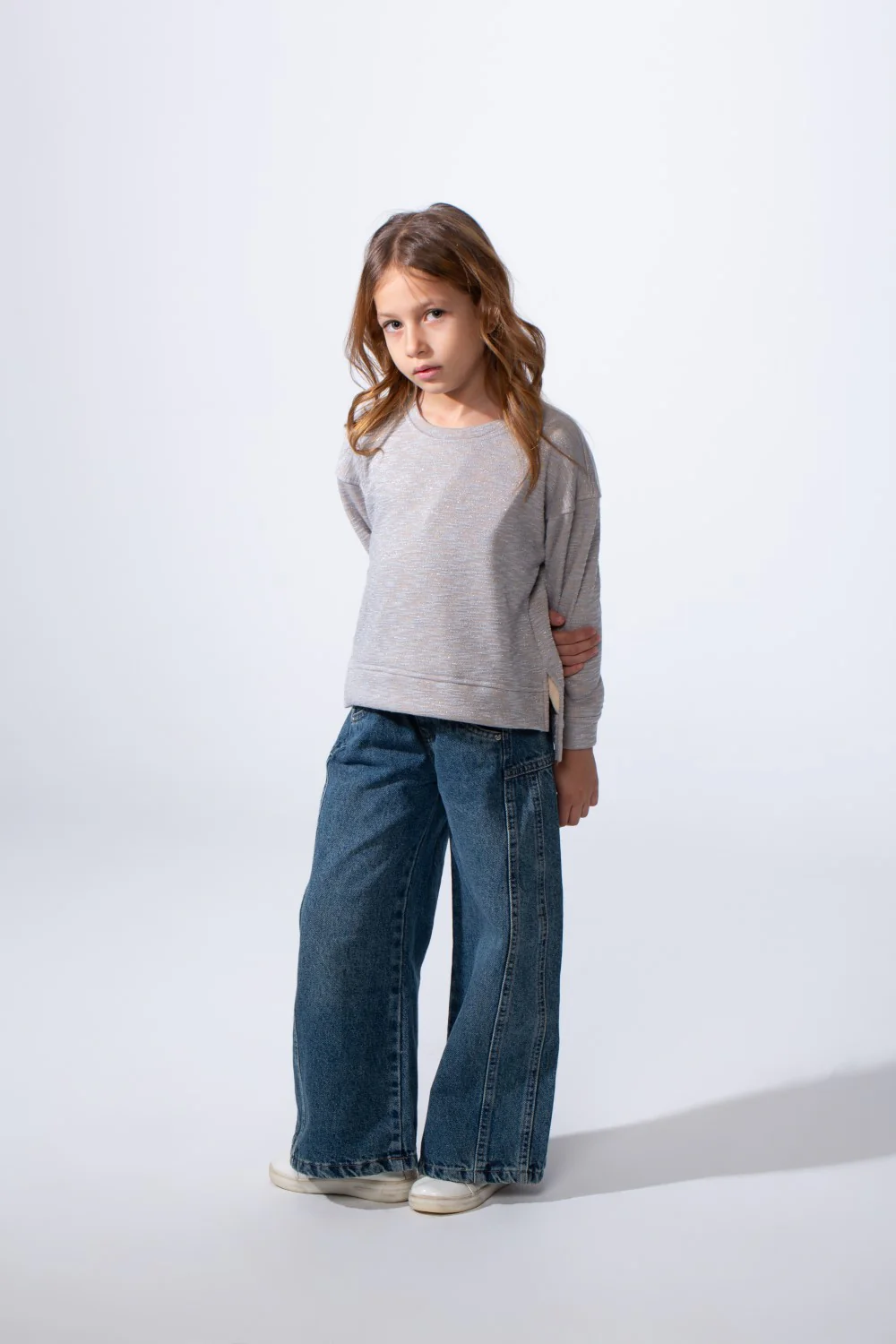 Girl's Long Sleeve Round Neckline Small Side Slits With Longer Back Than The Front Slim Fit Easy To Wear Daily Sweatshirt - Image 7