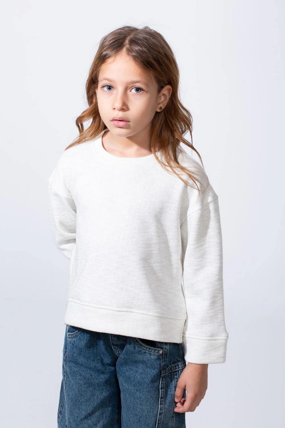Girl's Long Sleeve Round Neckline Small Side Slits With Longer Back Than The Front Slim Fit Easy To Wear Daily Sweatshirt - Image 9