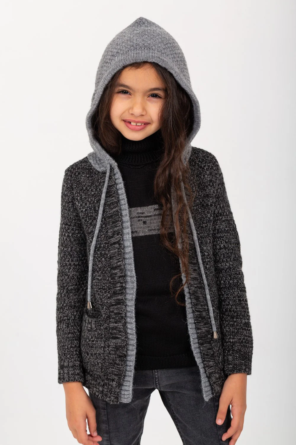 Girl's Long Front Pockets Regular Fit Hooded Outfit - Image 3