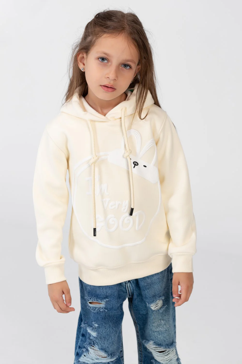 Girl's Long Sleeved Hooded Sweatshirt