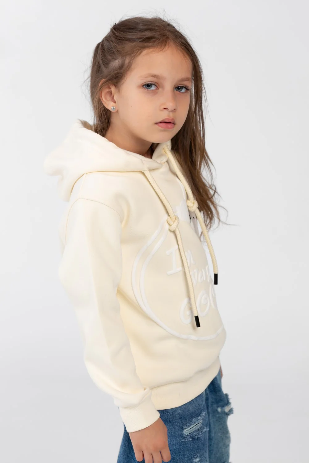 Girl's Long Sleeved Hooded Sweatshirt - Image 3