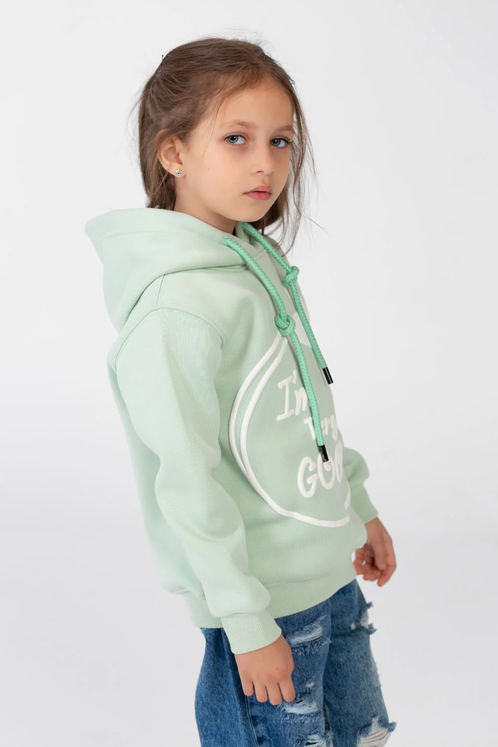 Girl's Long Sleeved Hooded Sweatshirt - Image 7