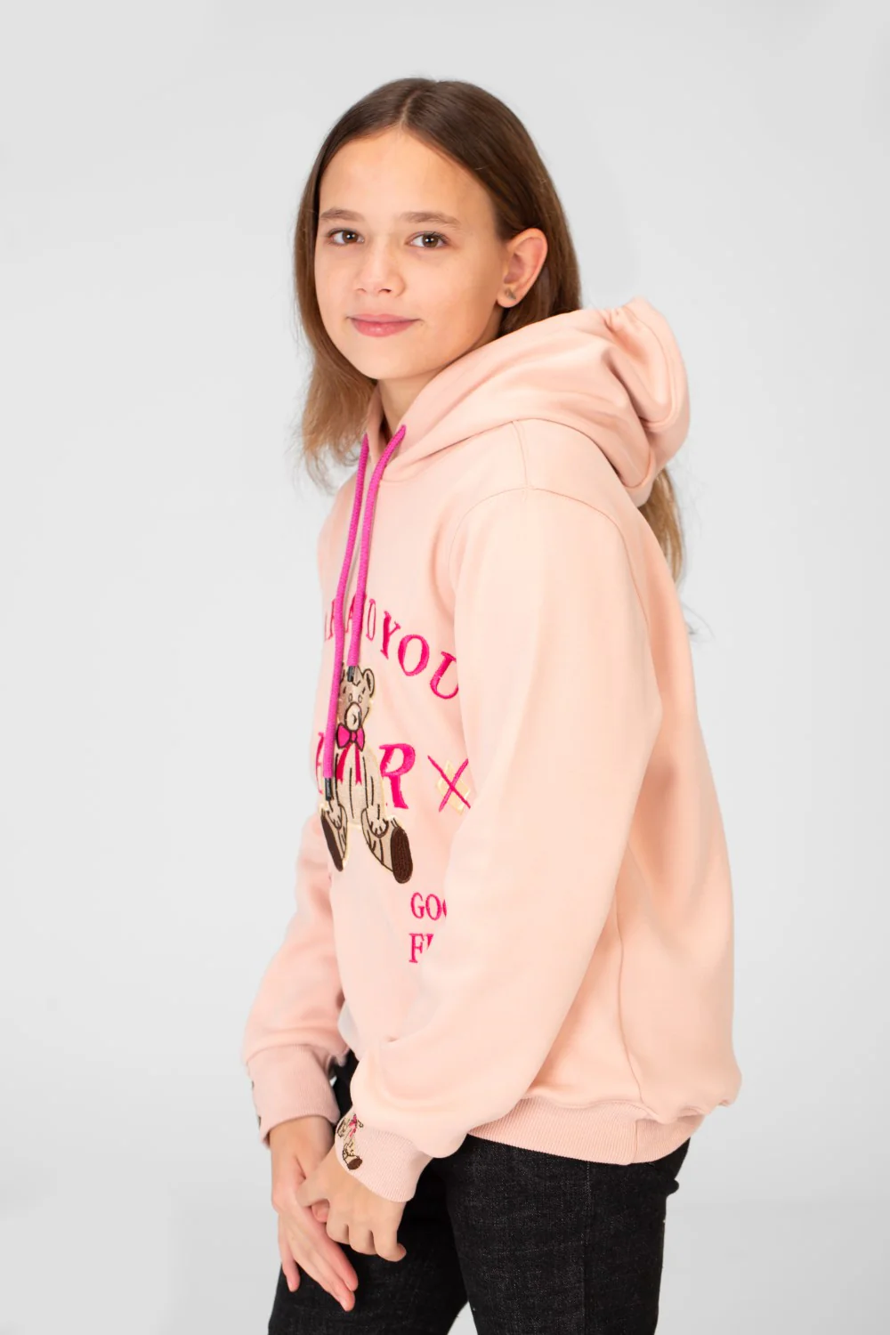 Girl's Long Sleeves Printed Hooded Sweatshirt - Image 3