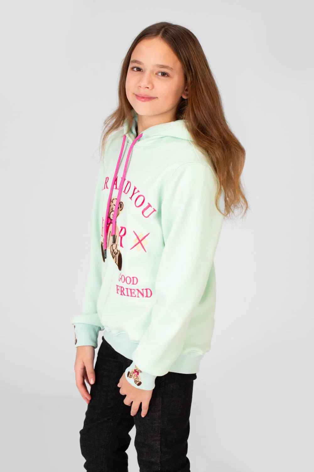 Girl's Long Sleeves Printed Hooded Sweatshirt - Image 6