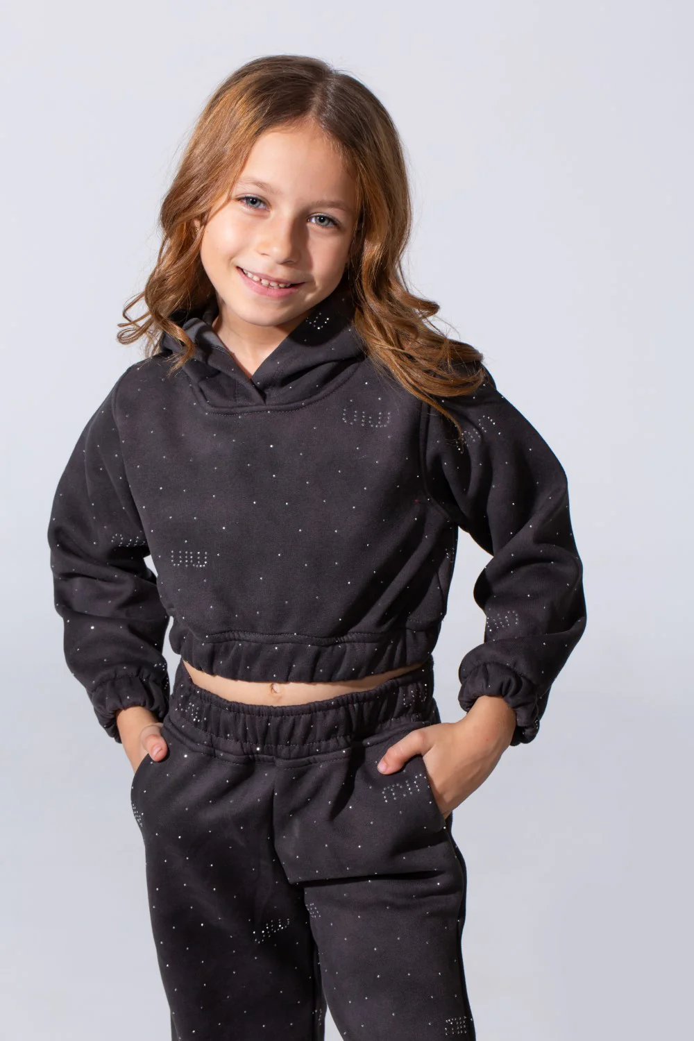 Girl's Melton Slim Fit Galaxy Wash Two-Piece Outfit Set - Image 3