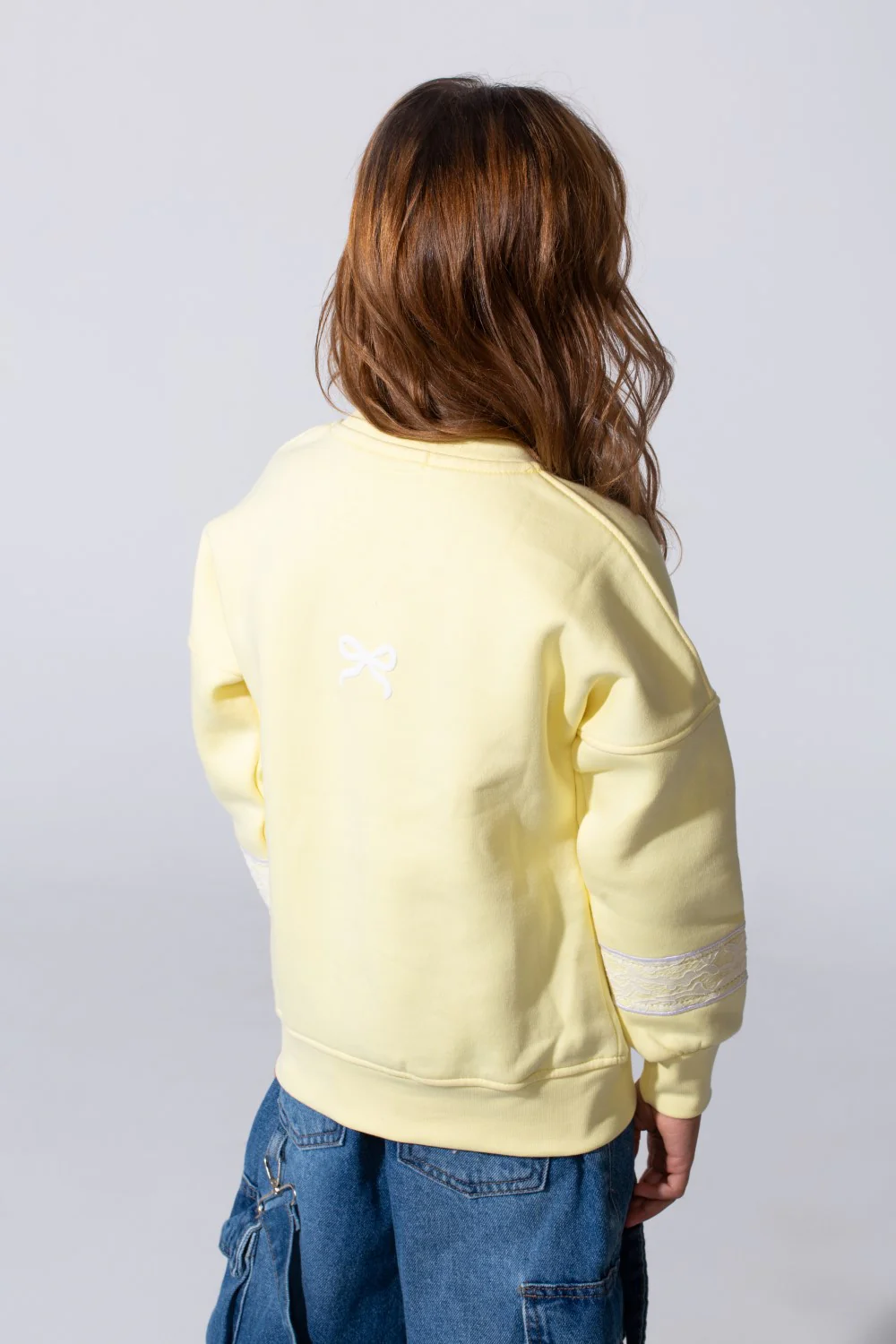 Girl's Melton Slim Fit Printed Crew Neck Sweatshirt - Image 10
