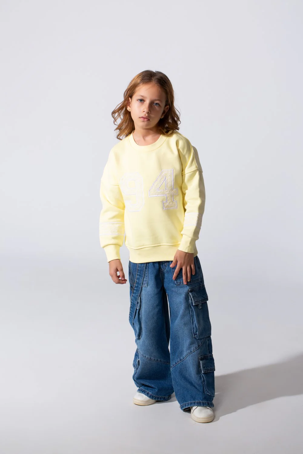 Girl's Melton Slim Fit Printed Crew Neck Sweatshirt - Image 11