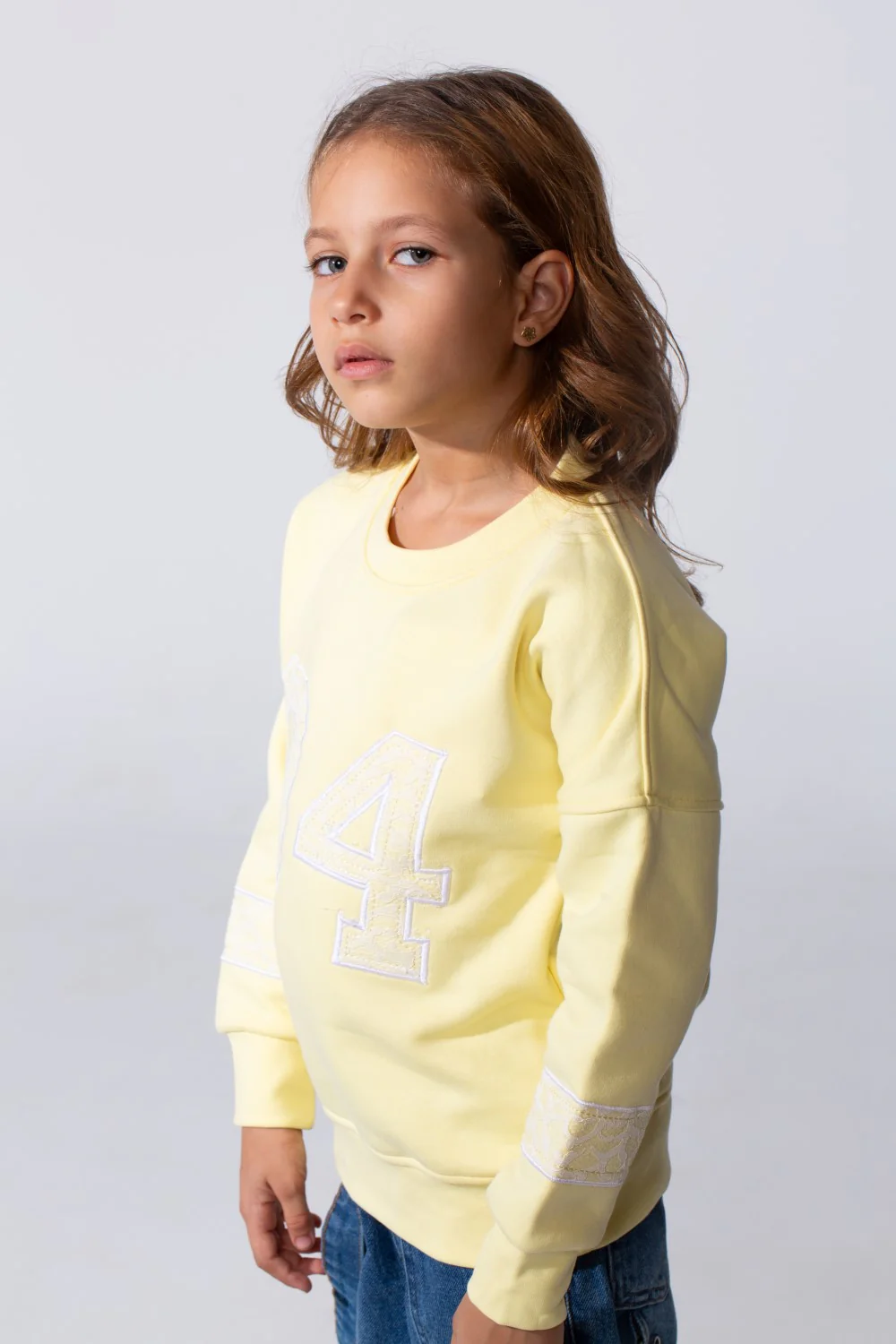 Girl's Melton Slim Fit Printed Crew Neck Sweatshirt - Image 12