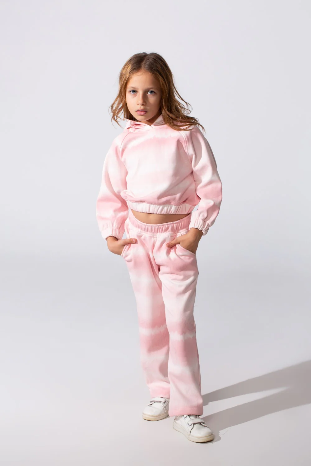 Girl's Melton Tow-Piece Slim Fit Cropped Outfit Set